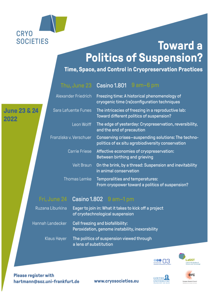 Politics of Suspension conference poster with line-up